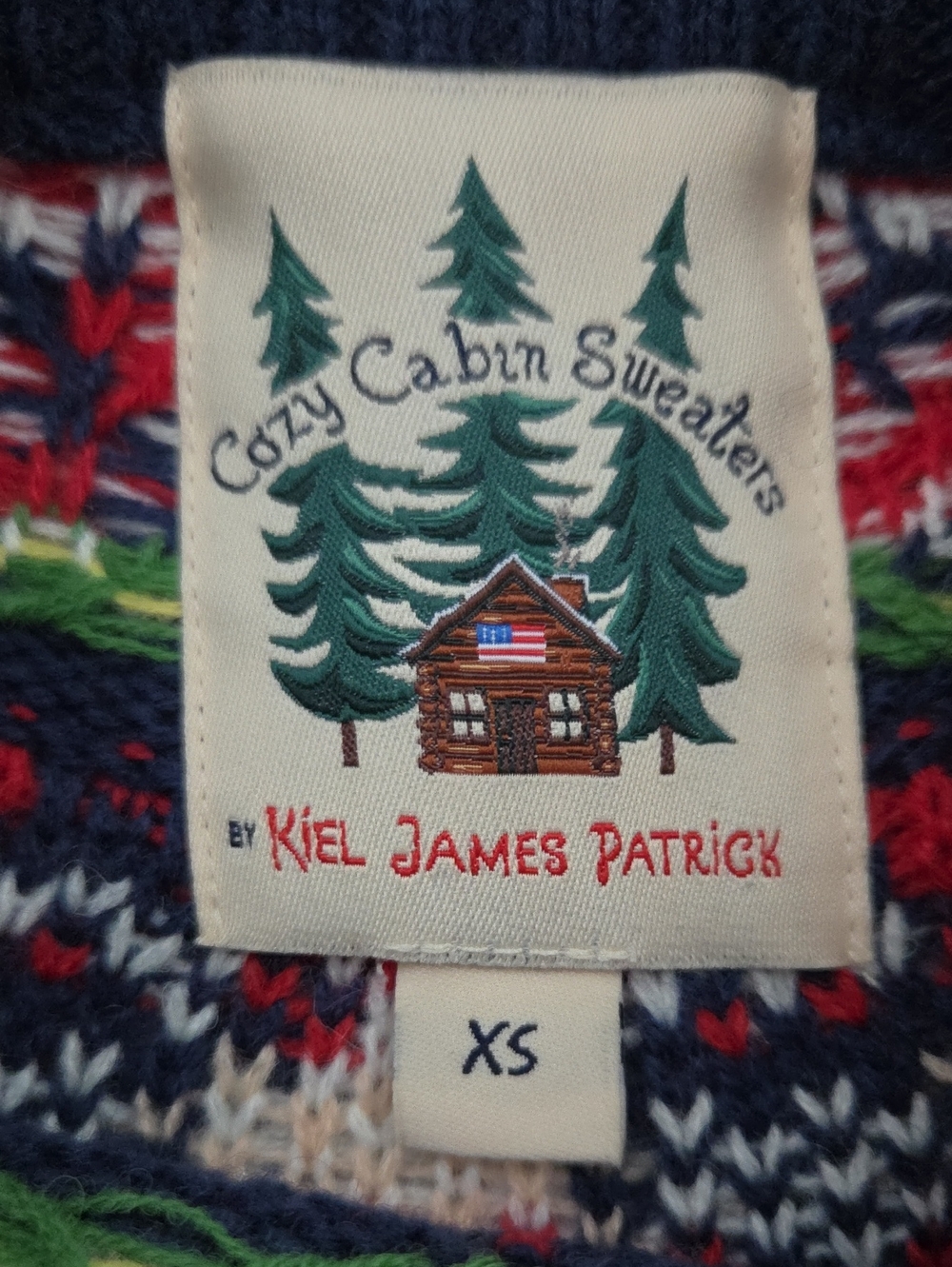KIEL JAMES PATRICK COZY CABIN SWEATERS RARE SANTA SWEATER CHRISTMAS FAIR ISLE XS - Picture 7 of 11